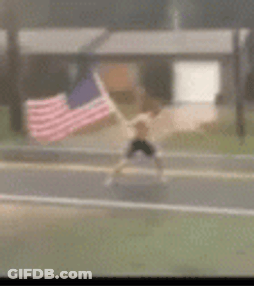 Patriotic Guy On Storm GIF