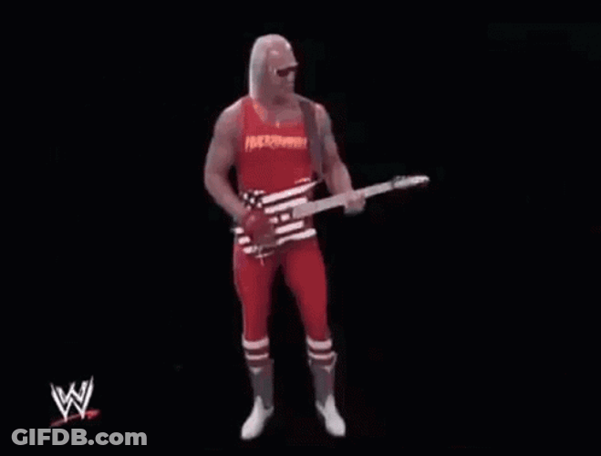 Patriotic Guy Plays Electric Guitar GIF