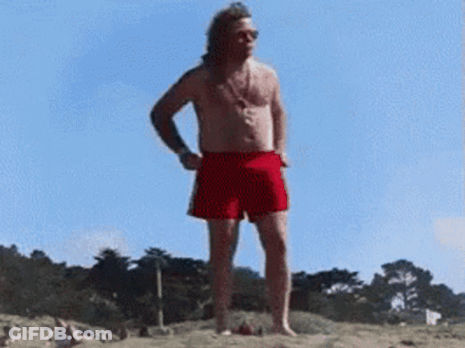 Patriotic Guy Removes Shorts GIF