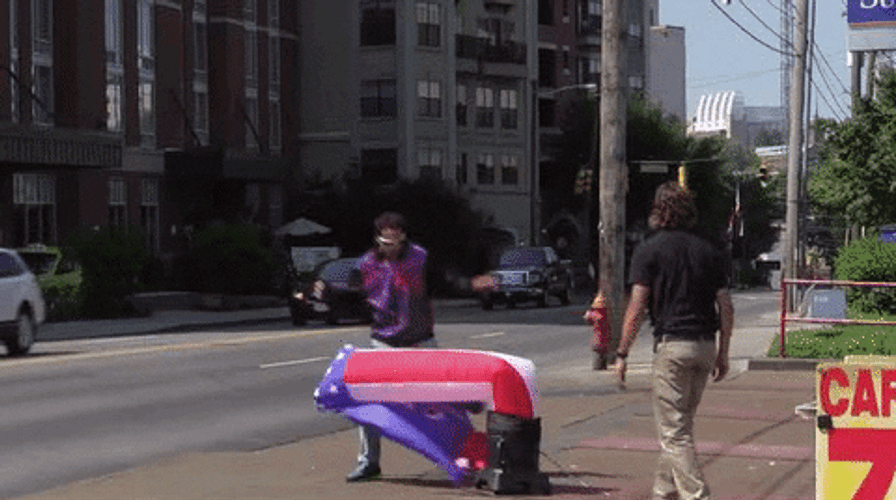 Patriotic Inflatable Tube Man USA Flag Colors GIF