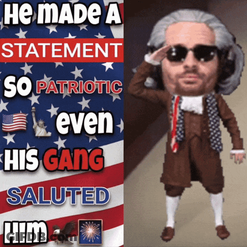 Patriotic Man Making Statement GIF