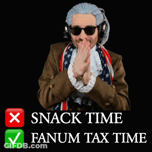 Patriotic Man With Check Mark Says Snack Time Fanum Tax Time GIF