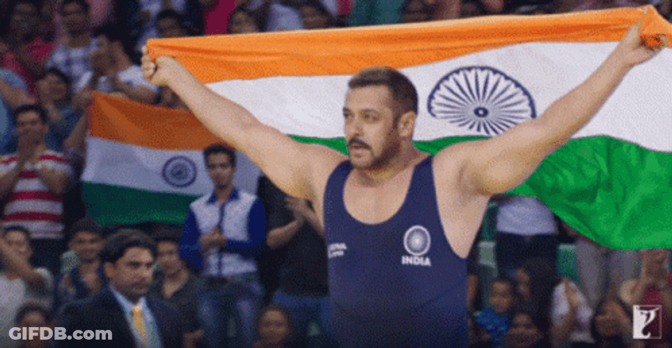 Patriotic Waving Flags Whilek Walking GIF