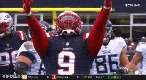 Patriots Football Player Celebrating Touchdown GIF