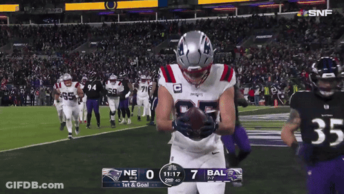Patriots Football Player Holding Football GIF