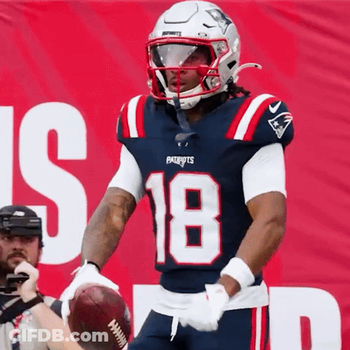 Patriots Football Player Holding Football GIF