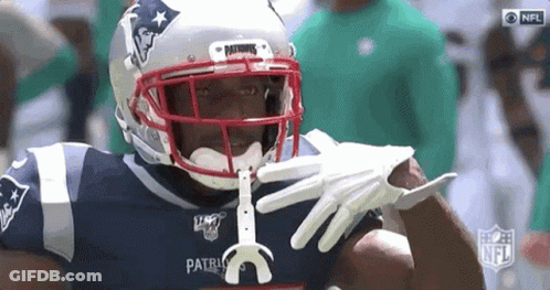 Patriots Football Player Holding Toothbrush GIF