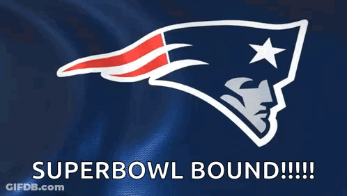 Patriots Logo Blue Background Superbowl Bound GIF