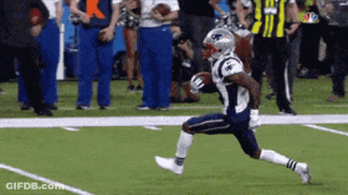 Patriots Player Running On Field GIF