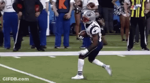 Patriots Player Running With Football GIF