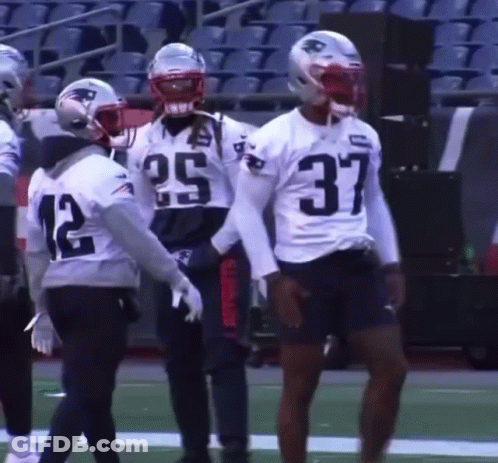 Patriots Players Including Number 37 GIF