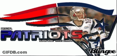 Patriots Super Bowl XXIX Champs Logo With Football Player GIF