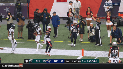 Patriots Vs Eagles Football Game On CBS GIF