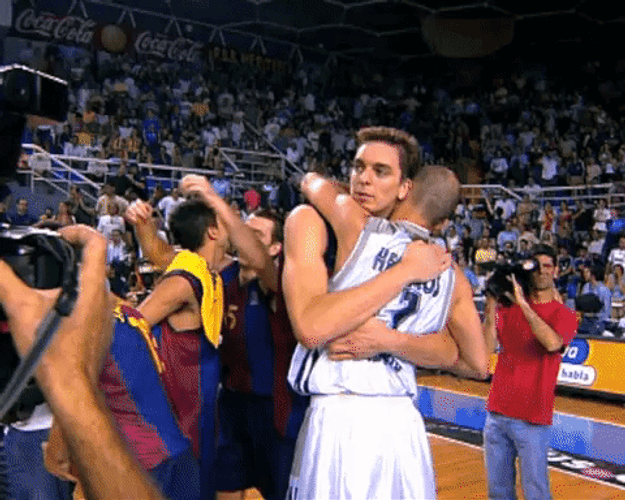 Pau Gasol Hugging Heraeros GIF