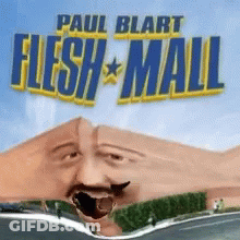 Paul Blart's Flesh Mall Poster Man Face Coming Out Of Book GIF