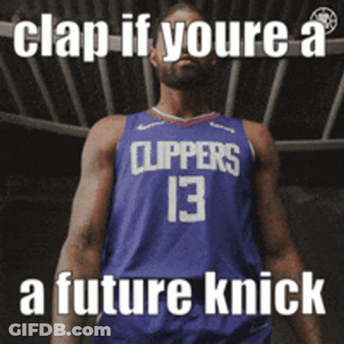 Paul George Clap If You're A Future Knick GIF