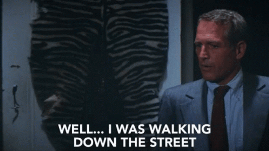 Paul Newman Walking Down The Street GIF