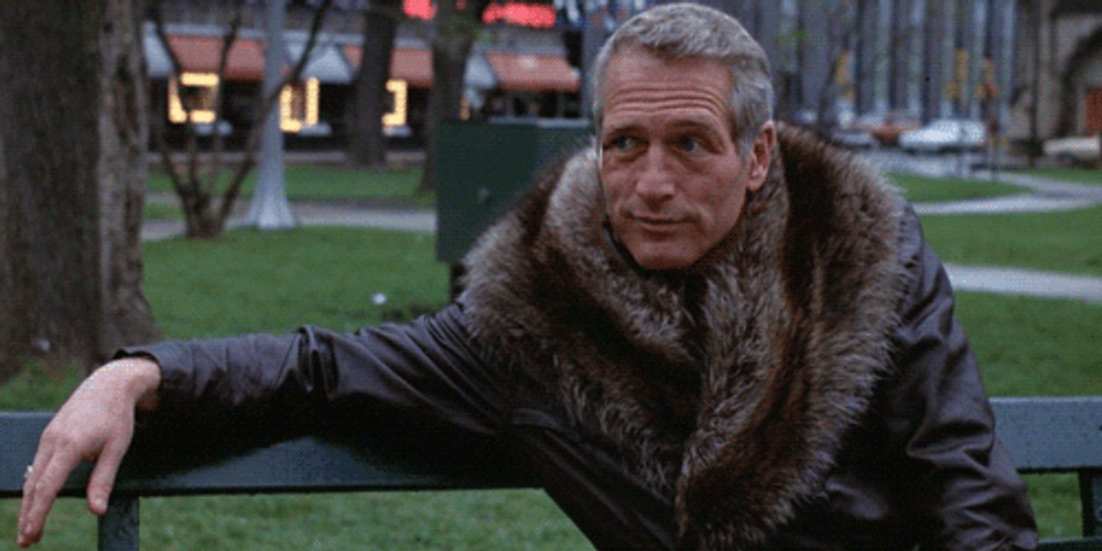 Paul Newman Winter Coat GIF