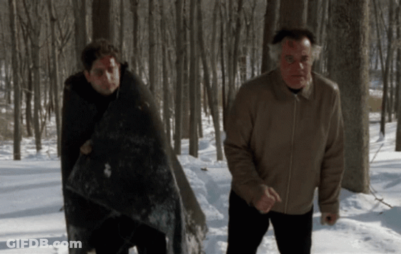 Paulie Walnuts And Christopher Walking On Snow GIF