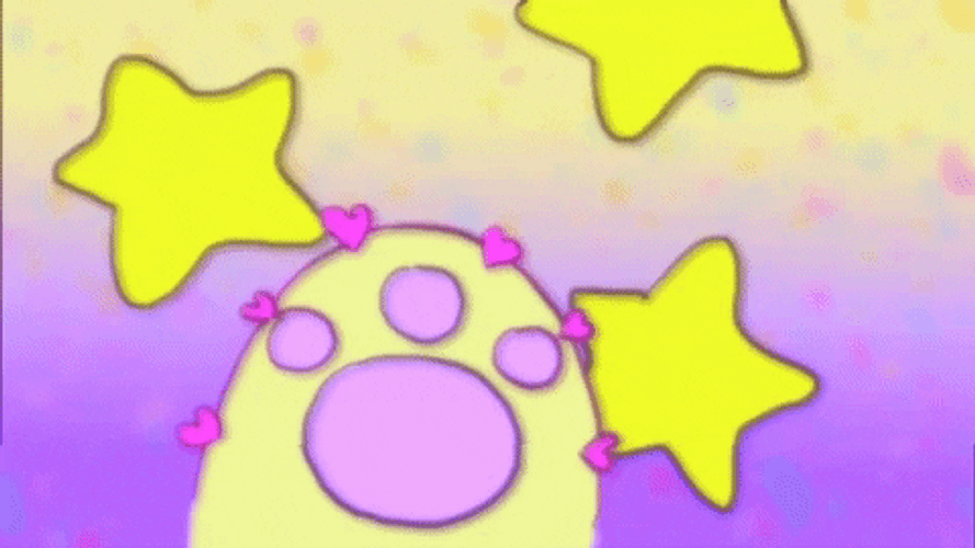 Paw Cute Purple Heart Stars GIF