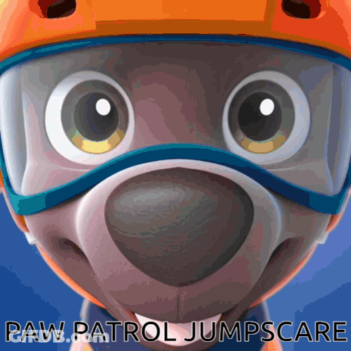 Paw Patrol Character In Goggles And Helmet GIF