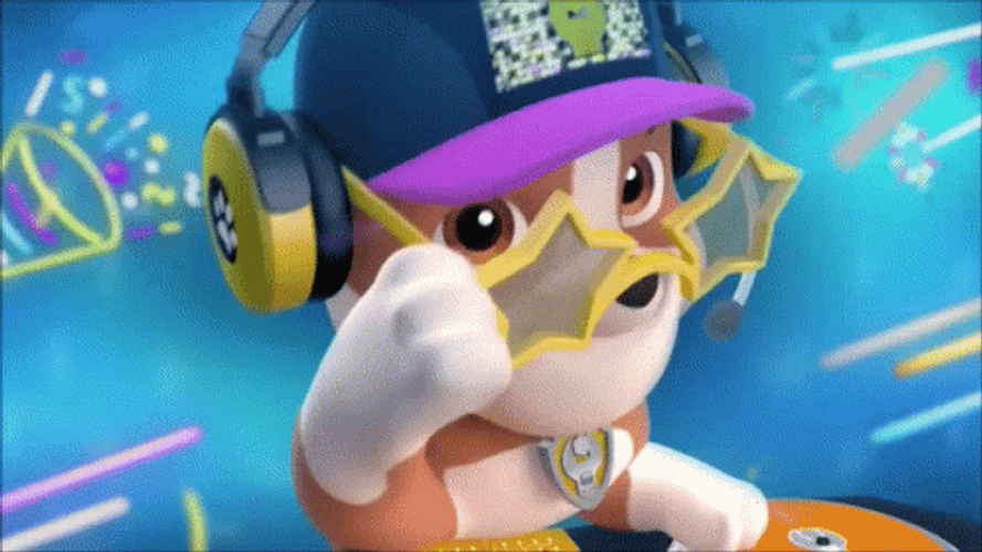 Paw Patrol DJ Rubble Wink GIF