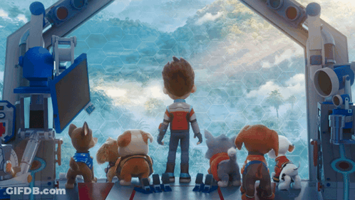 Paw Patrol Dogs Looking Out Window GIF