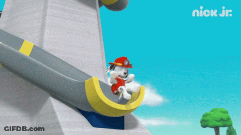 Paw Patrol Marshall On Slide GIF