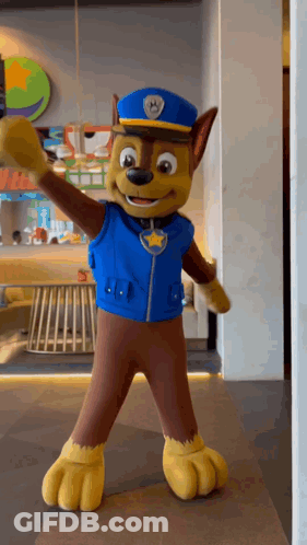 Paw Patrol Mascot Standing In Room GIF