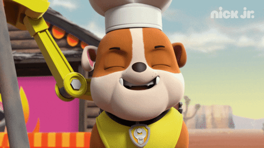 Paw Patrol Rubble Chef Laughing GIF
