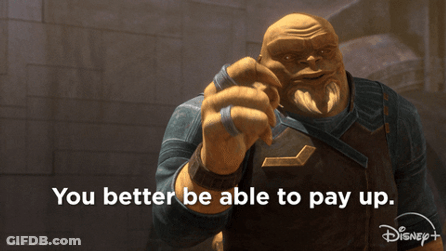 Pay Up Grini Millegi Star Wars GIF