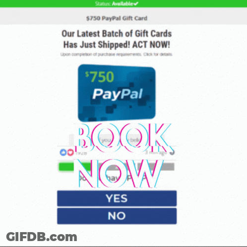 Paypal Gift Card Available To Book GIF