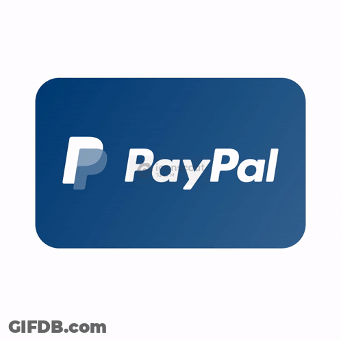 Paypal Logo On A Blue Background With A White Outline GIF