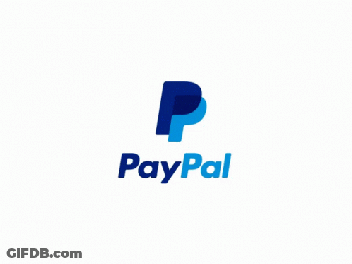 Paypal Logo On A White Background That Is Blue GIF