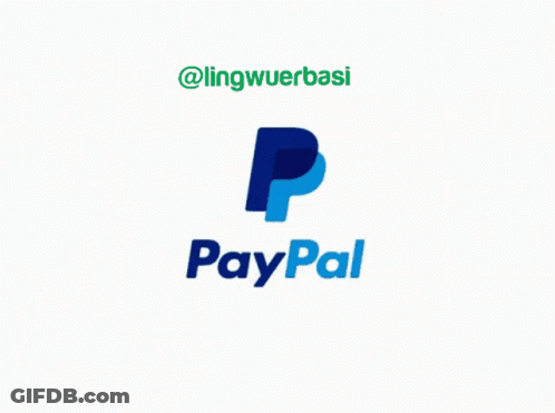 Paypal Logo On A White Background With @Lingwuerbasi GIF