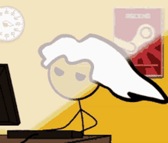 Pc Computer Desktop Stickwoman GIF