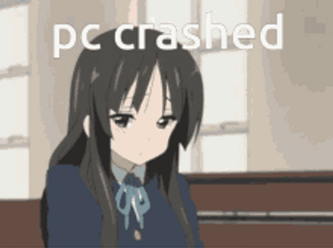 PC Crashed Mio Akiyama K-ON GIF