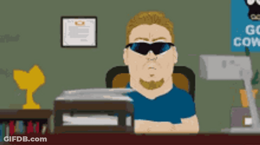 PC Principal Lowering Sunglasses To Greet GIF