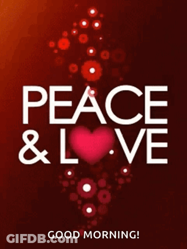 Peace And Love Poster With Heart GIF