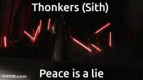 Peace Is A Lie Poster With Lightsabers GIF