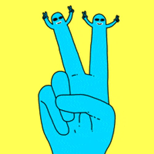 Peace Out Fingers Waving Bye Animation GIF