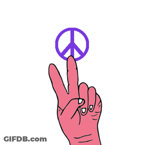 Peace Out Logo Sign Cartoon Animation GIF
