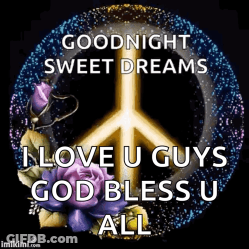Peace Sign Goodnight Sweet Dreams I Love U Guys God Bless GIF