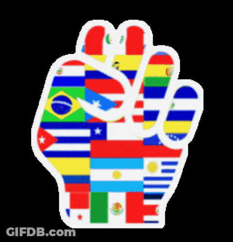 Peace Sign Made Of Country Flags GIF