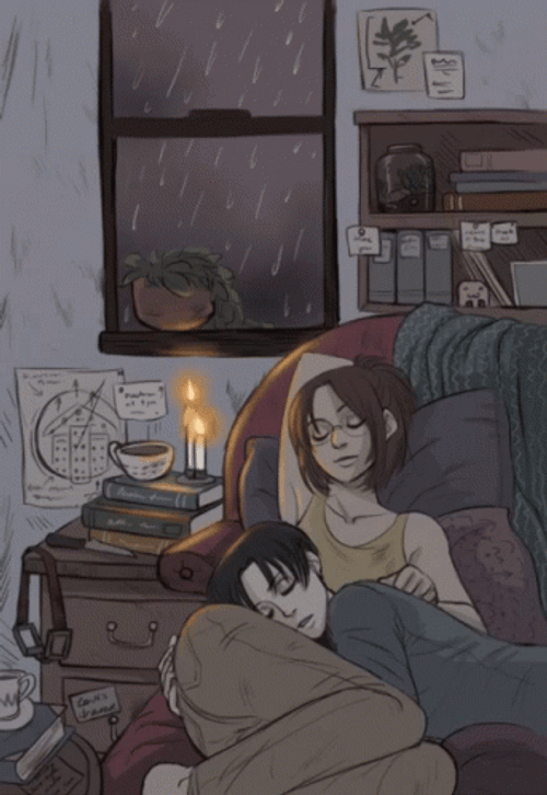 Peaceful Anime Cuddle GIF