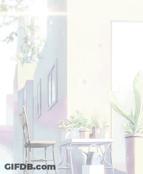 Peaceful Café Anime Scenery GIF