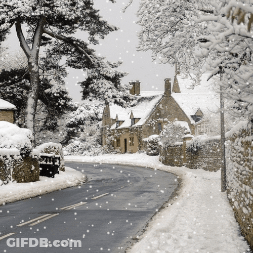 Peaceful Village Celebrating Winter Christmas GIF