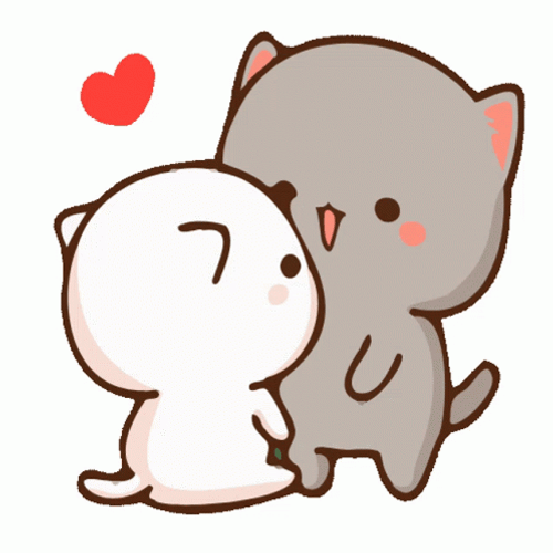 Peach And Goma Cat Kisses GIF