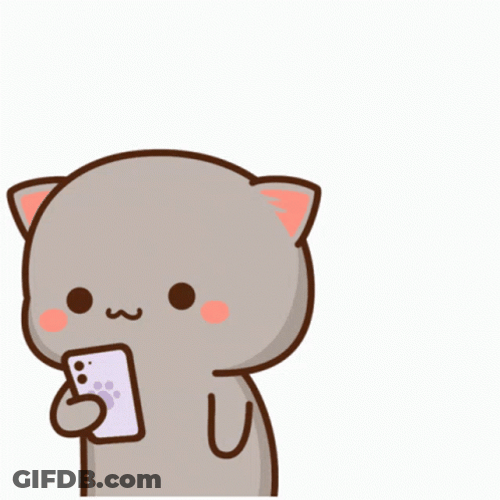 Peach And Goma Checking Out Mobile Phone GIF