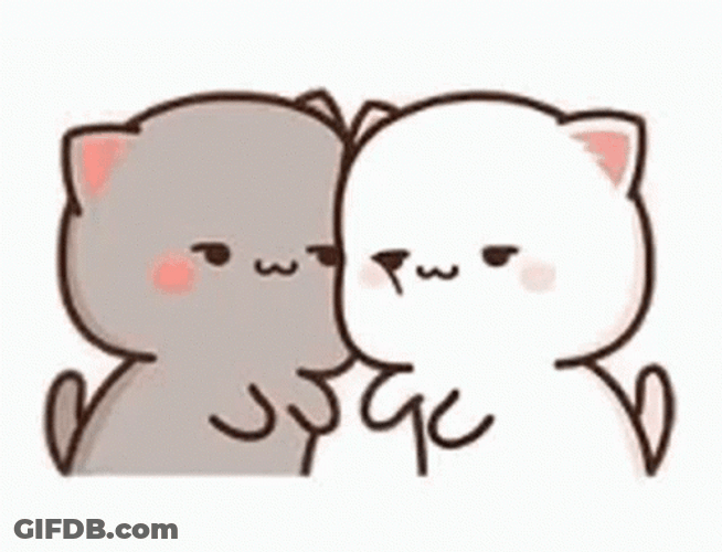 Peach And Goma Cheek To Cheek GIF